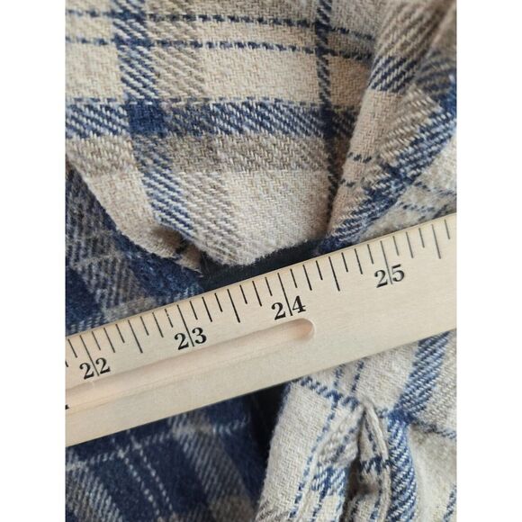 Commense Womens Oversized Color Blocked Plaid Flannel Shirt Jacket Shaket Size M - Picture 5 of 8